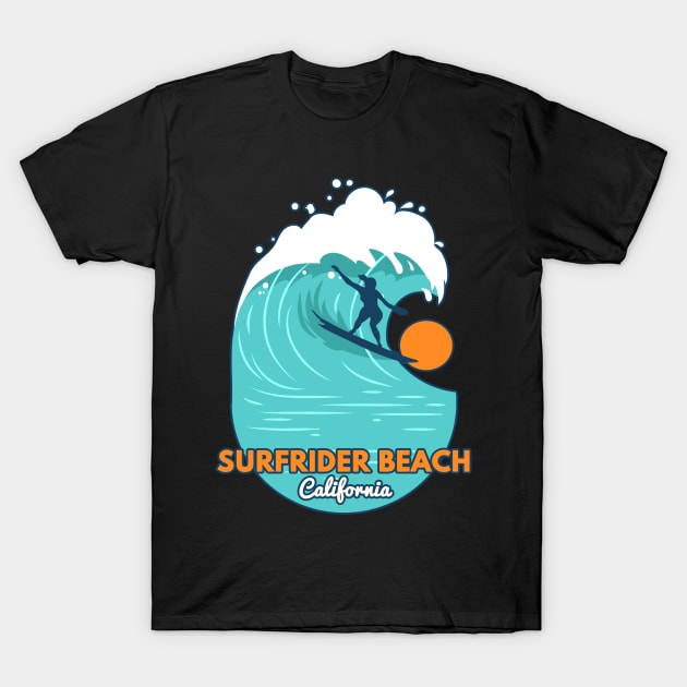 Surfrider Beach California surf girl T-Shirt by LiquidLine